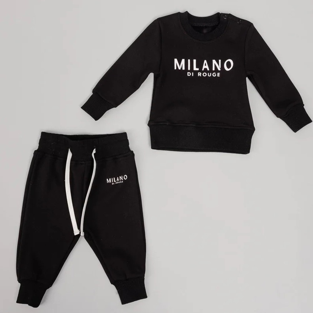 Milano Di Rouge Black Sweatpants Relaxed Fit